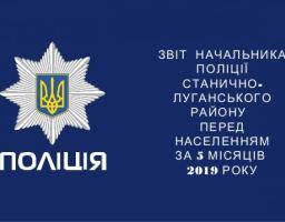 Звіт начальника поліції Станично-Луганського району перед населенням за 5 місяців
